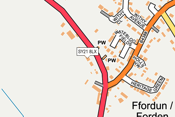 SY21 8LX map - OS OpenMap – Local (Ordnance Survey)