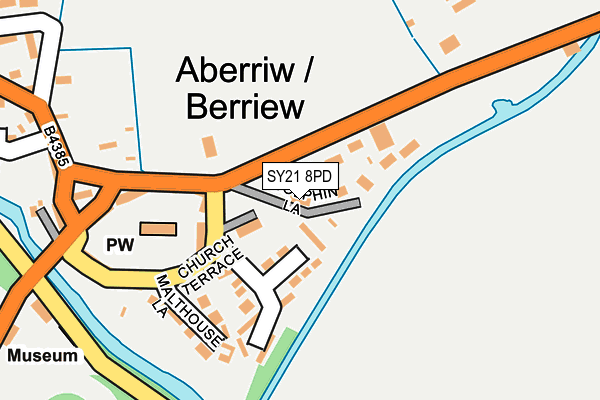 SY21 8PD map - OS OpenMap – Local (Ordnance Survey)