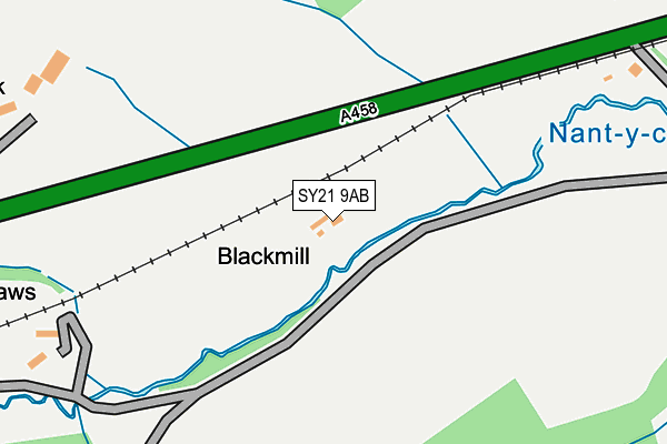 SY21 9AB map - OS OpenMap – Local (Ordnance Survey)