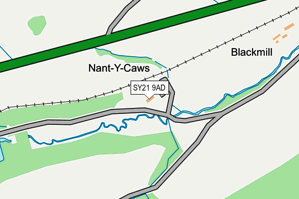 SY21 9AD map - OS OpenMap – Local (Ordnance Survey)