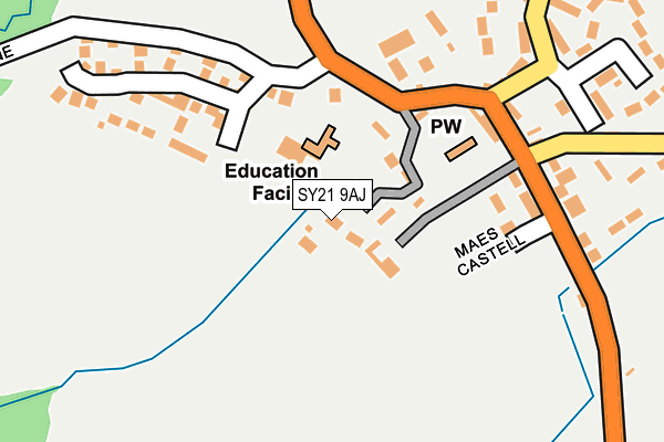 SY21 9AJ map - OS OpenMap – Local (Ordnance Survey)