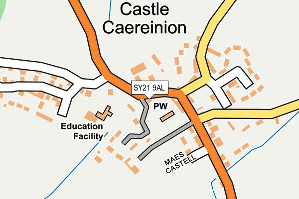 SY21 9AL map - OS OpenMap – Local (Ordnance Survey)