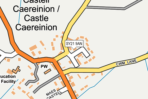 SY21 9AN map - OS OpenMap – Local (Ordnance Survey)