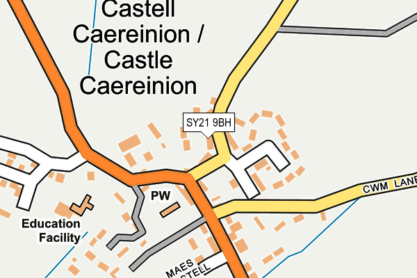 SY21 9BH map - OS OpenMap – Local (Ordnance Survey)