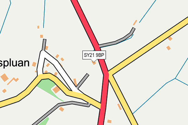 SY21 9BP map - OS OpenMap – Local (Ordnance Survey)