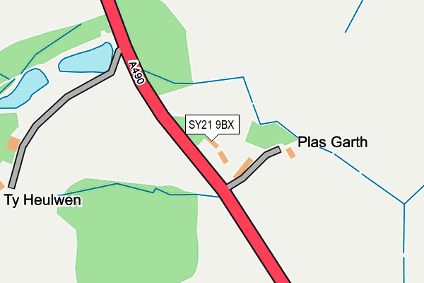 SY21 9BX map - OS OpenMap – Local (Ordnance Survey)