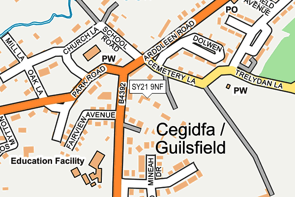 SY21 9NF map - OS OpenMap – Local (Ordnance Survey)