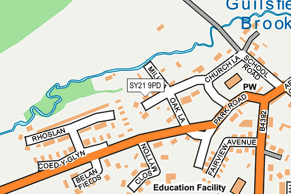 SY21 9PD map - OS OpenMap – Local (Ordnance Survey)