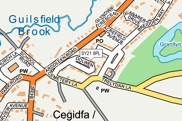 SY21 9PL map - OS OpenMap – Local (Ordnance Survey)