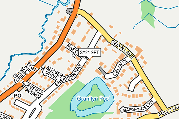 SY21 9PT map - OS OpenMap – Local (Ordnance Survey)