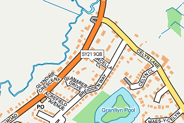 SY21 9QB map - OS OpenMap – Local (Ordnance Survey)