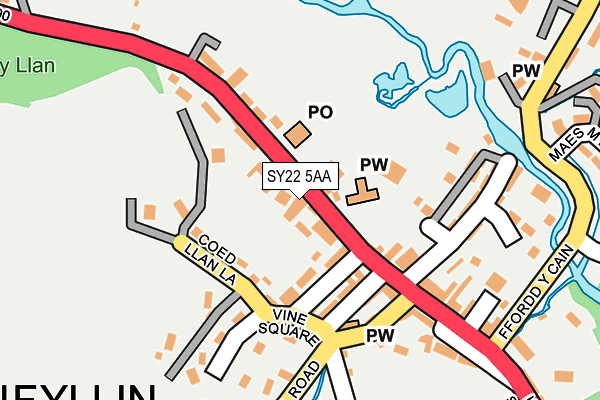 SY22 5AA map - OS OpenMap – Local (Ordnance Survey)