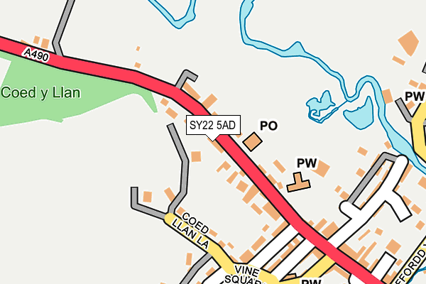 SY22 5AD map - OS OpenMap – Local (Ordnance Survey)