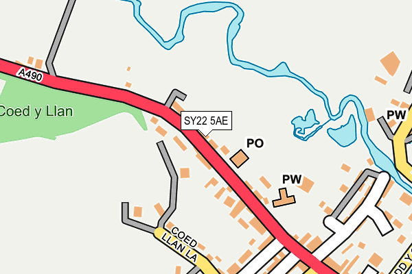 SY22 5AE map - OS OpenMap – Local (Ordnance Survey)