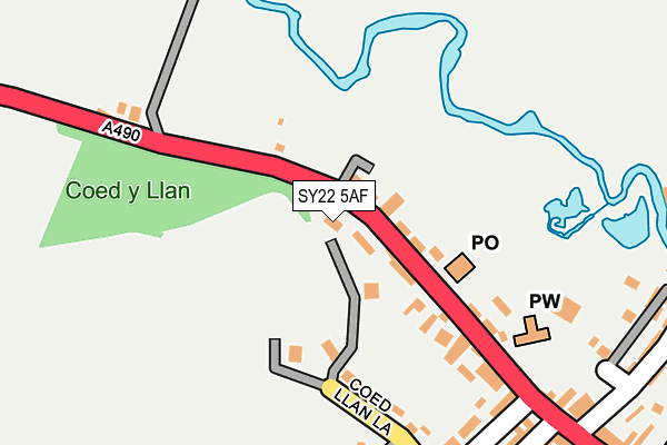 SY22 5AF map - OS OpenMap – Local (Ordnance Survey)
