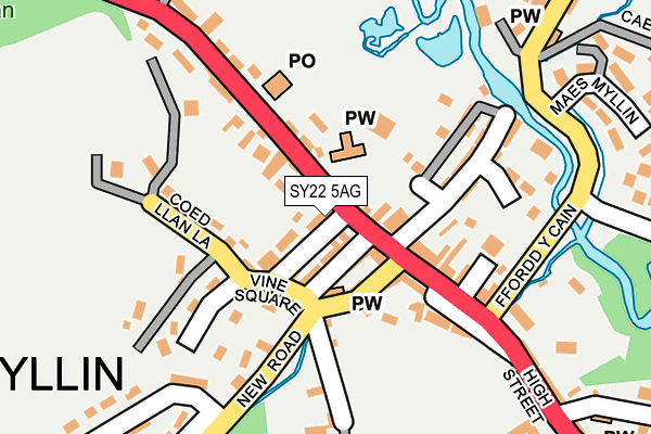 SY22 5AG map - OS OpenMap – Local (Ordnance Survey)