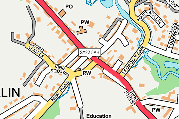 SY22 5AH map - OS OpenMap – Local (Ordnance Survey)