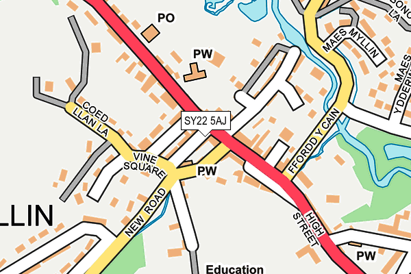 SY22 5AJ map - OS OpenMap – Local (Ordnance Survey)