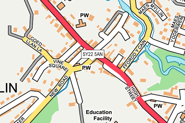 SY22 5AN map - OS OpenMap – Local (Ordnance Survey)