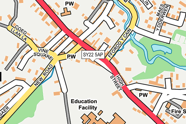 SY22 5AP map - OS OpenMap – Local (Ordnance Survey)