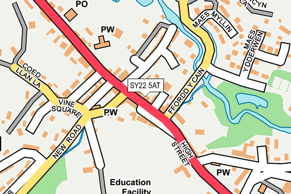 SY22 5AT map - OS OpenMap – Local (Ordnance Survey)