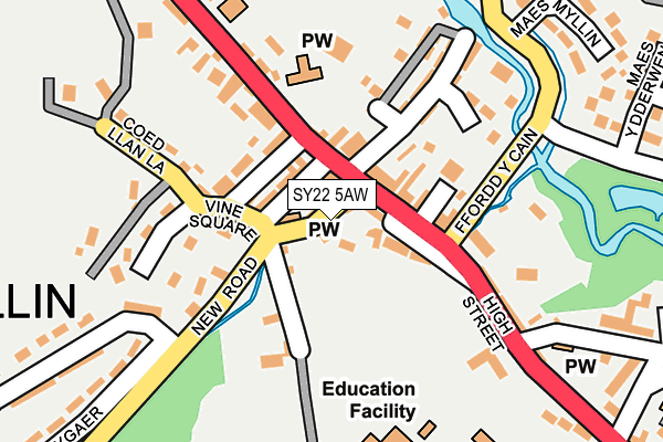 SY22 5AW map - OS OpenMap – Local (Ordnance Survey)
