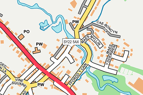 SY22 5AX map - OS OpenMap – Local (Ordnance Survey)
