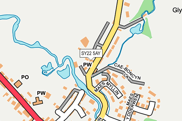 SY22 5AY map - OS OpenMap – Local (Ordnance Survey)