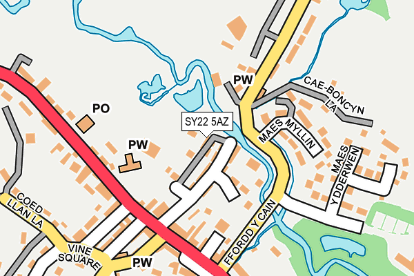 SY22 5AZ map - OS OpenMap – Local (Ordnance Survey)