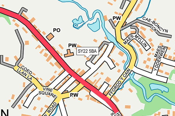 SY22 5BA map - OS OpenMap – Local (Ordnance Survey)