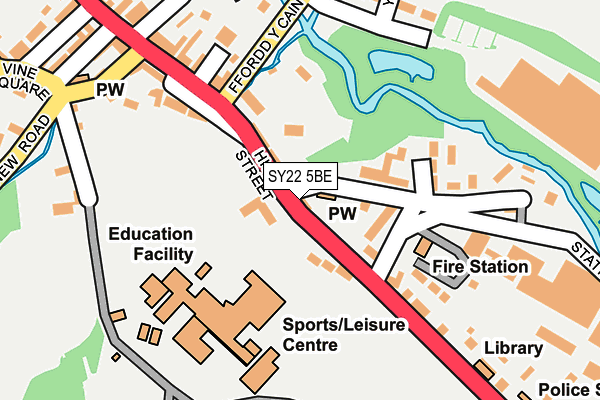 SY22 5BE map - OS OpenMap – Local (Ordnance Survey)