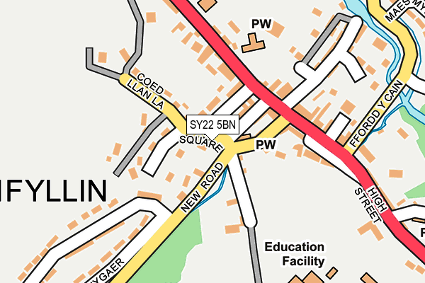 SY22 5BN map - OS OpenMap – Local (Ordnance Survey)