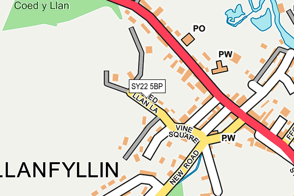 SY22 5BP map - OS OpenMap – Local (Ordnance Survey)