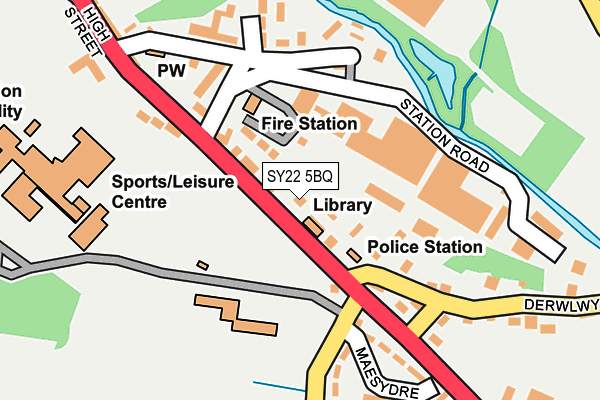 SY22 5BQ map - OS OpenMap – Local (Ordnance Survey)