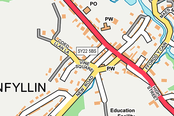 SY22 5BS map - OS OpenMap – Local (Ordnance Survey)