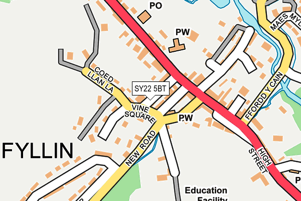 SY22 5BT map - OS OpenMap – Local (Ordnance Survey)
