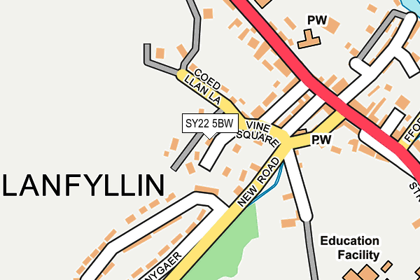 SY22 5BW map - OS OpenMap – Local (Ordnance Survey)