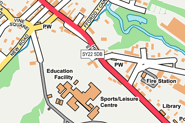 SY22 5DB map - OS OpenMap – Local (Ordnance Survey)