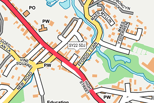 SY22 5DJ map - OS OpenMap – Local (Ordnance Survey)