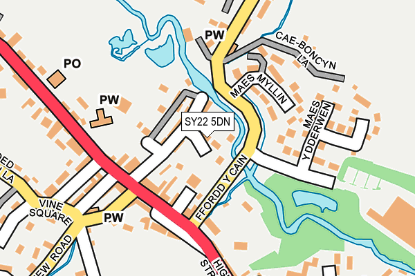 SY22 5DN map - OS OpenMap – Local (Ordnance Survey)