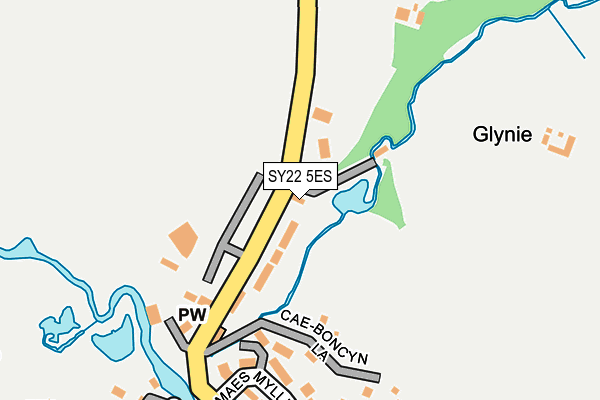 SY22 5ES map - OS OpenMap – Local (Ordnance Survey)