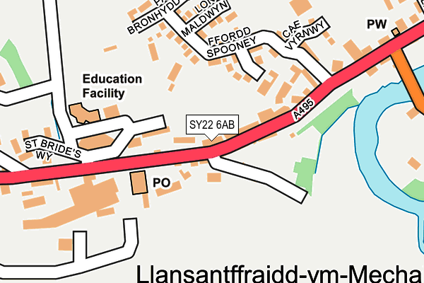 SY22 6AB map - OS OpenMap – Local (Ordnance Survey)