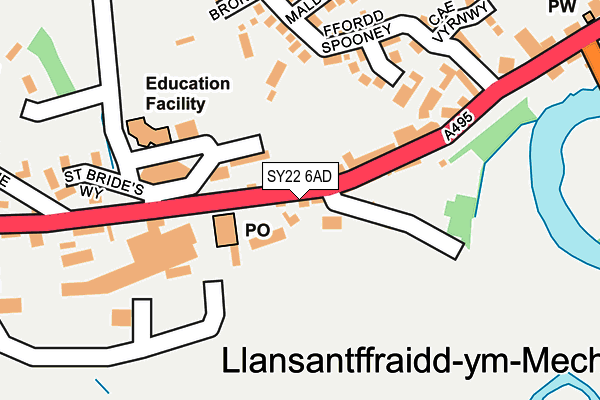 SY22 6AD map - OS OpenMap – Local (Ordnance Survey)