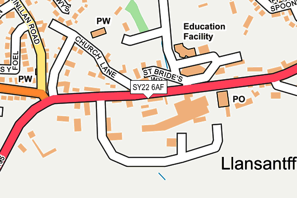 SY22 6AF map - OS OpenMap – Local (Ordnance Survey)