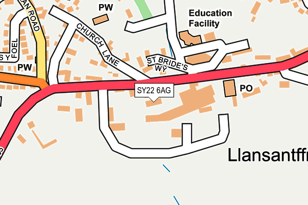 SY22 6AG map - OS OpenMap – Local (Ordnance Survey)