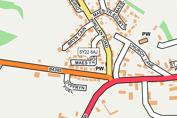 SY22 6AJ map - OS OpenMap – Local (Ordnance Survey)