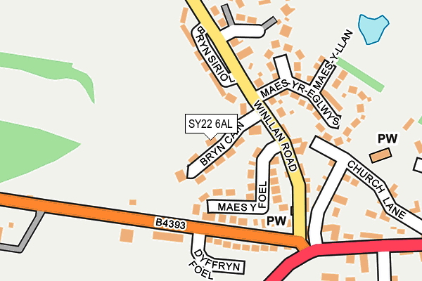 SY22 6AL map - OS OpenMap – Local (Ordnance Survey)