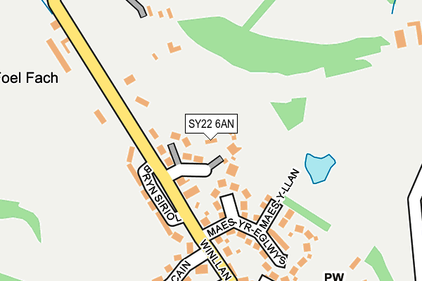 SY22 6AN map - OS OpenMap – Local (Ordnance Survey)