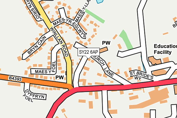 SY22 6AP map - OS OpenMap – Local (Ordnance Survey)