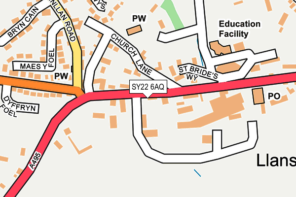 SY22 6AQ map - OS OpenMap – Local (Ordnance Survey)